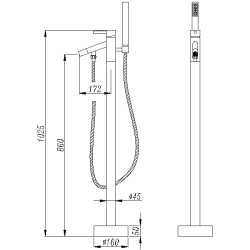 Fritstende armatur med topgreb