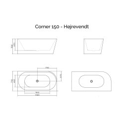 Corner 150 - hjrnebadekar