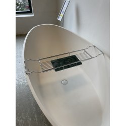 Badekarshylde Krom - grn marmor