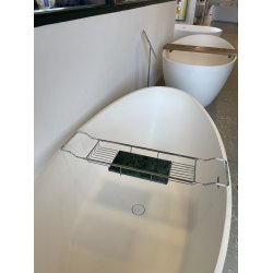 Badekarshylde Krom - grn marmor