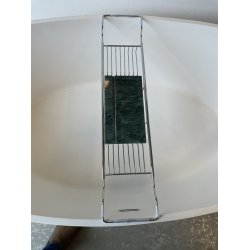 Badekarshylde Krom - grn marmor