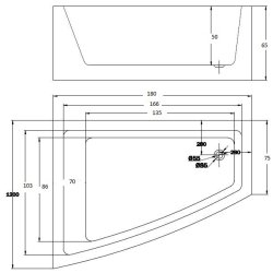 Lagersalg  - Lima 180 - helstbt badekar med armatur