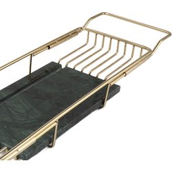 Badekarshylde Messing - grn marmor