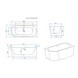 Corner 160- hjrnebadekar - Mat akryl