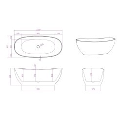 Badekar - Fiona 150 Mat Akryl