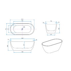 LAGERSALG - Neria 160 - fritstende badekar