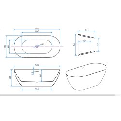 Fritstende badekar Smash 160