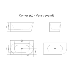 Corner 150 - hjrnebadekar